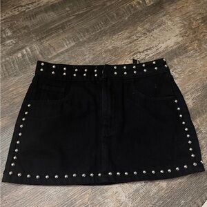 SHEIN 2 Black Mini Skirts with Silver